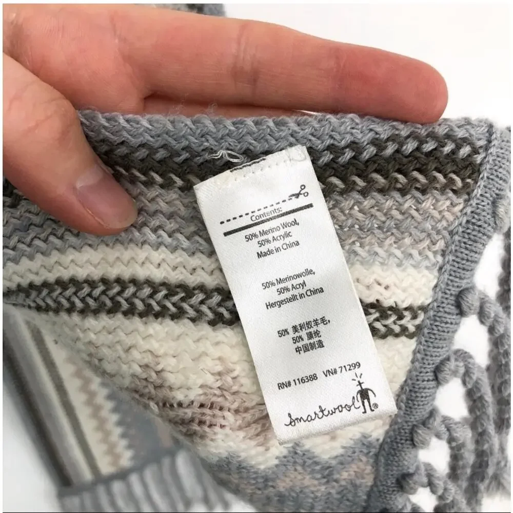SMARTWOOL Pine Lake Chevron Scarf Grey